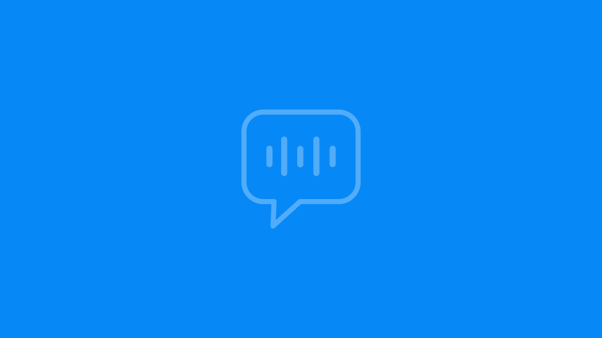 Chat bubble icon with a light blue geometric background